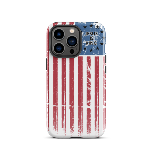American Flag Jesus is King iPhone Case
